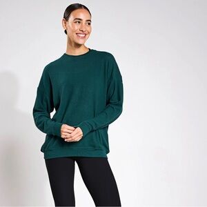 ALO Yoga Soho Crewneck Sweater - Midnight Green - Size: Small
